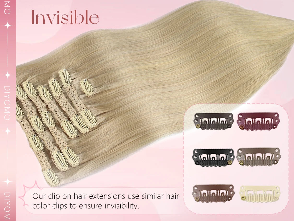 Natural Black Straight Human Hair Extensions Set of 7 PU Clip-In Invisible Wefts 100g Lightweight for Women Hairdressing - Curl and Collar