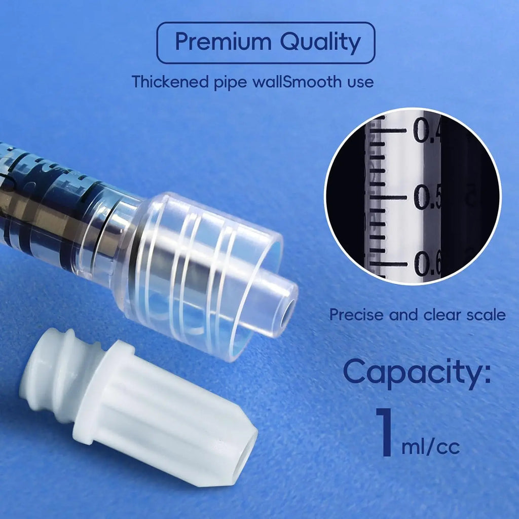 100Pcs/50Pcs/1Pc Laboratory Industrial 1ml Luer Lock Syringe, Suitable for Samplers, Glue Dispensers in Laboratories, DIY Industrial Use, Non-Sterile, Non-Medical - Curl and Collar