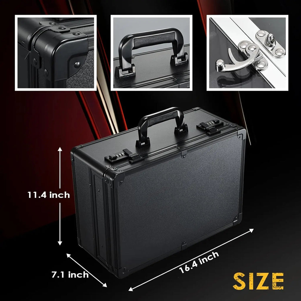 Barber Case 6 Clippers Sliding Tray Stylist Hairdressing Tool Box Clipper Trimmer Organizer Metal Storage Box Portable Suitcase - Curl and Collar