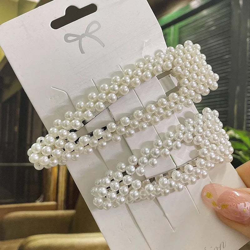 Simulated Pearl Hair Clips For Women Korean Women Hairpins Girl Geometric Hair Barrettes Fashion Hairgrip Hair Accessories