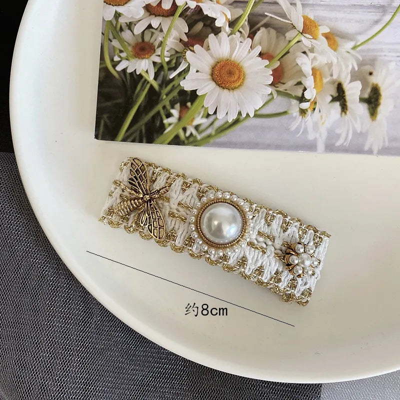 Korean Fashion Pearl Bee Hairpins Cute Insect BB Hair Clips Barrettes Luxulry Jewelry Wholesale Hair Accessories for Women