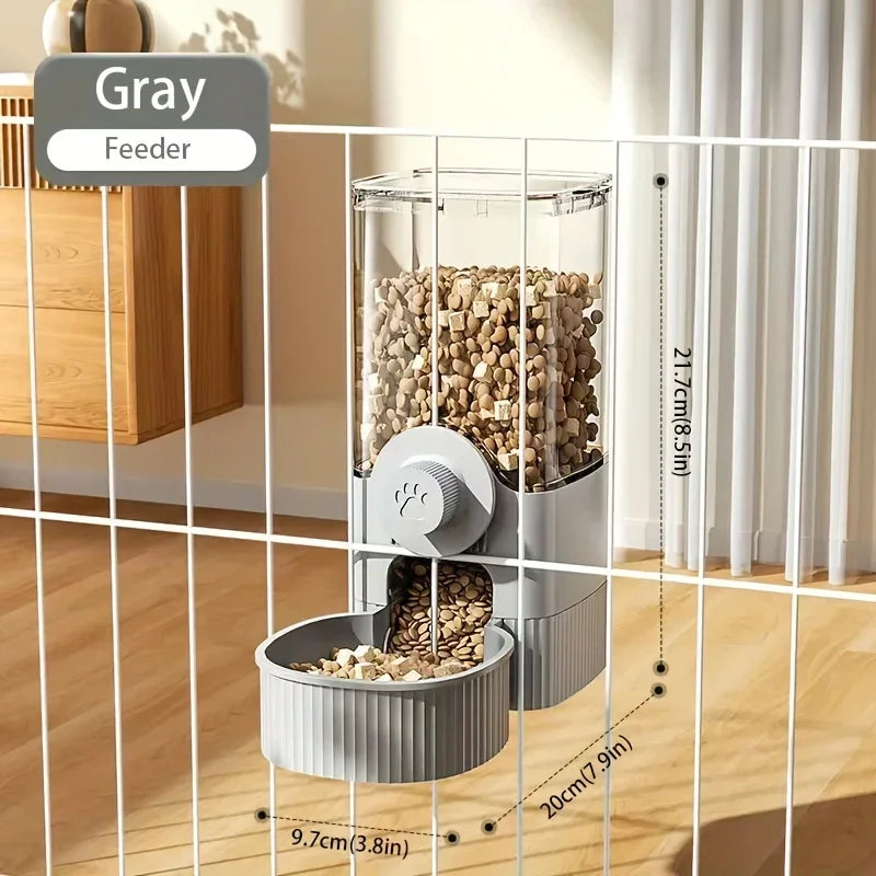 Suit Pet Hanging Water Dispenser Cat Automatic Feeder Dog Hanging Cage Drinking Water and Eating Supplies Cat Bowl Dog Food Bowl - Curl and Collar