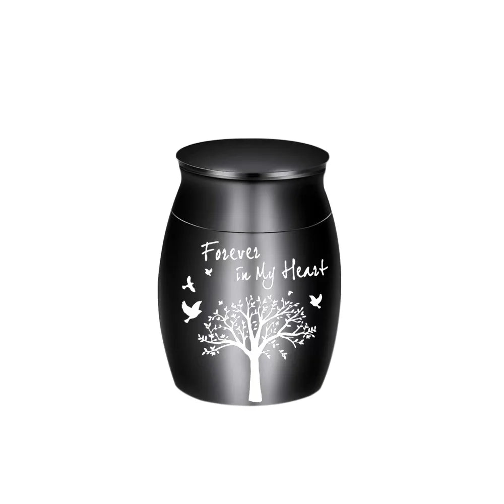 Hot Sale 7 Colors Tree of Life Design Cremation Urn Pet Memorials and Gifts Mini Made of Aluminum Alloy Urns - Curl and Collar