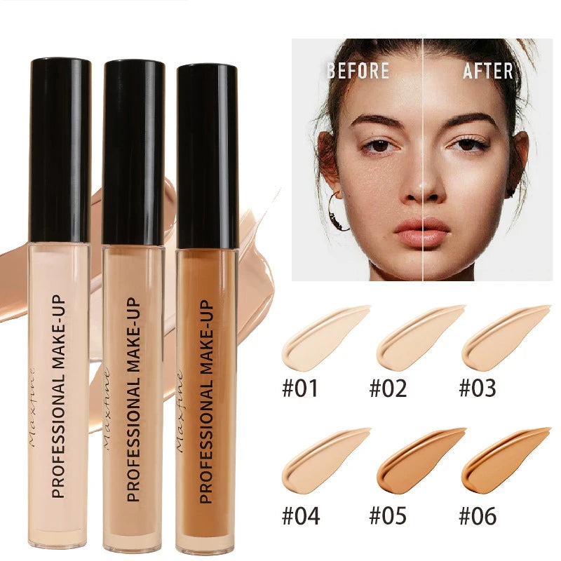 Liquid Concealer Matte High Coverage Waterproof Oil Control Moisturizing Long Lasting Concealer Professional Face Makeup - Curl and Collar