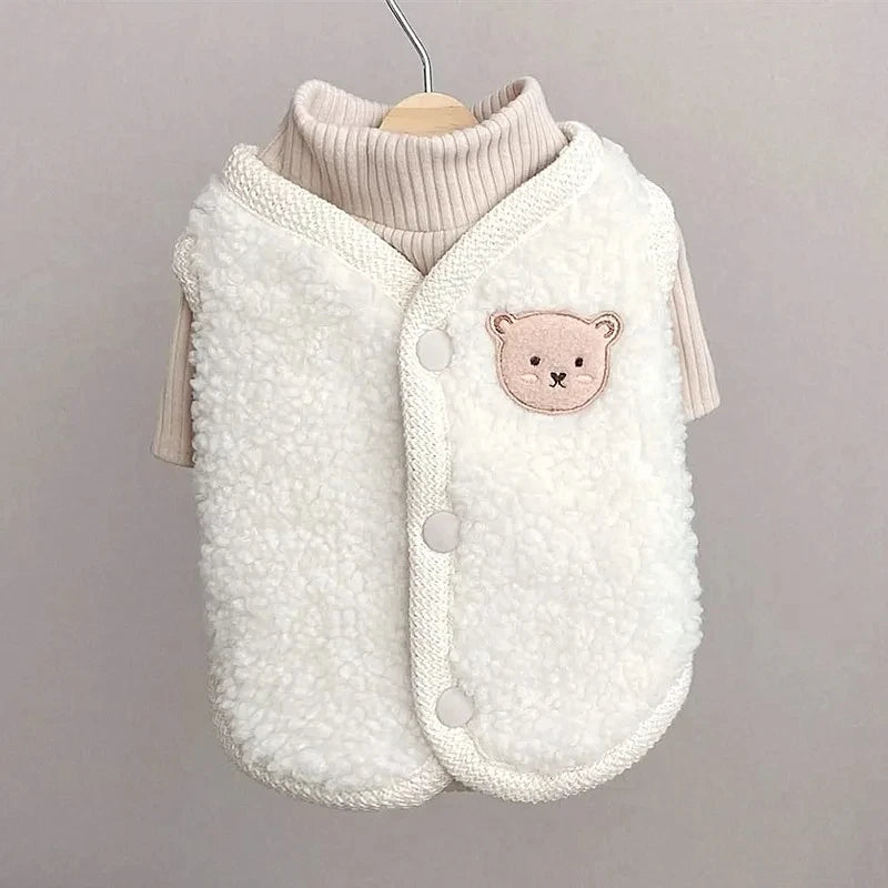 Winter Pet Dog Clothes Cute Bear Warm Dog Coat Sweatshirt Puppy For Small Medium Dogs Clothing Jacket French Bulldog Chihuahua - Curl and Collar