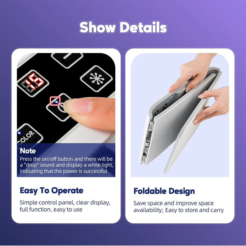 Foldable 7 Color LED Photon Facial Body Beauty Machine Skin Rejuvenation Light Nano Spray Equipment Home Skin Care SPA Instrument - Curl and Collar