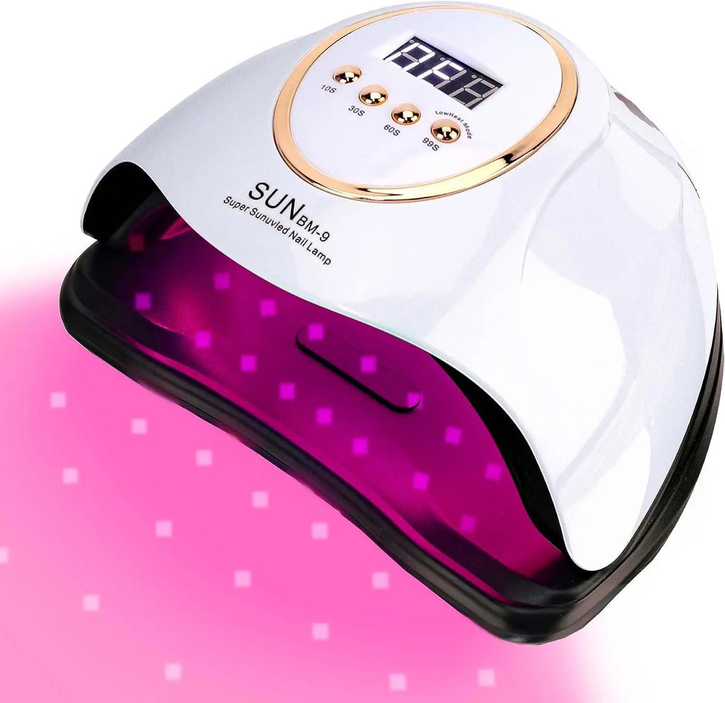 LED Nail Lamp For Manicure 280W Nail Dryer Machine UV Drying Lamp For Curing UV Gel Nail Polish With Motion Sensing LCD Display - Curl and Collar