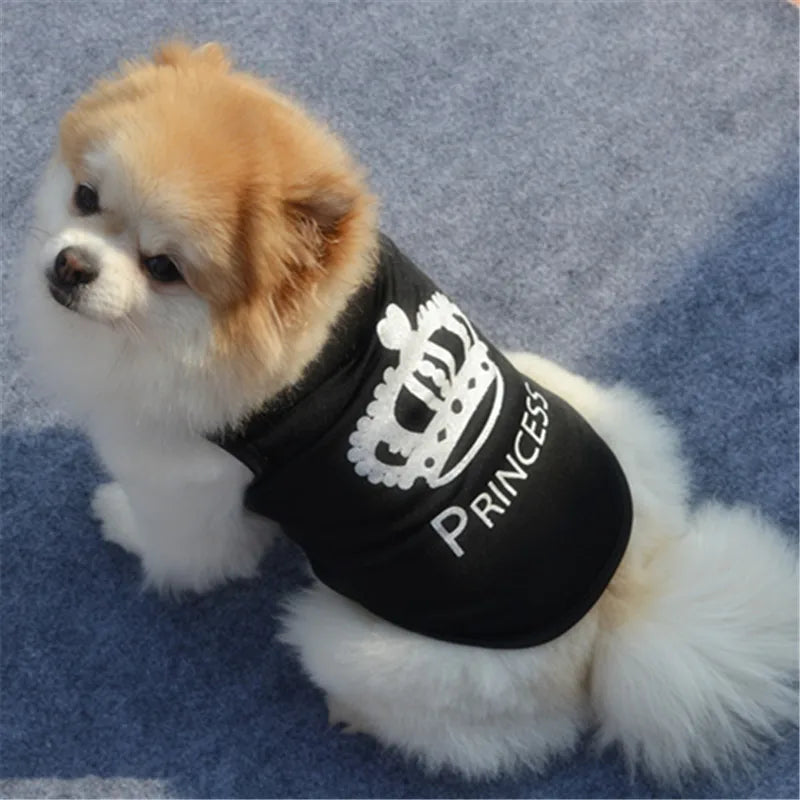 Security Clothing for Dogs Summer Pet Clothes Vest for Small Dogs Chihuahua Yorkshire Puppy Cats Low Price Pets T-shirt Costume - Curl and Collar
