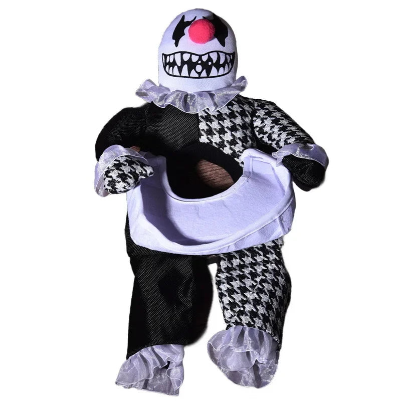 Halloween Funny Dog Clothes for Small Medium Dogs Cats Party Dressed Up Cosplay Costumes Bulldog French Chihuahua Pet Outfits - Curl and Collar