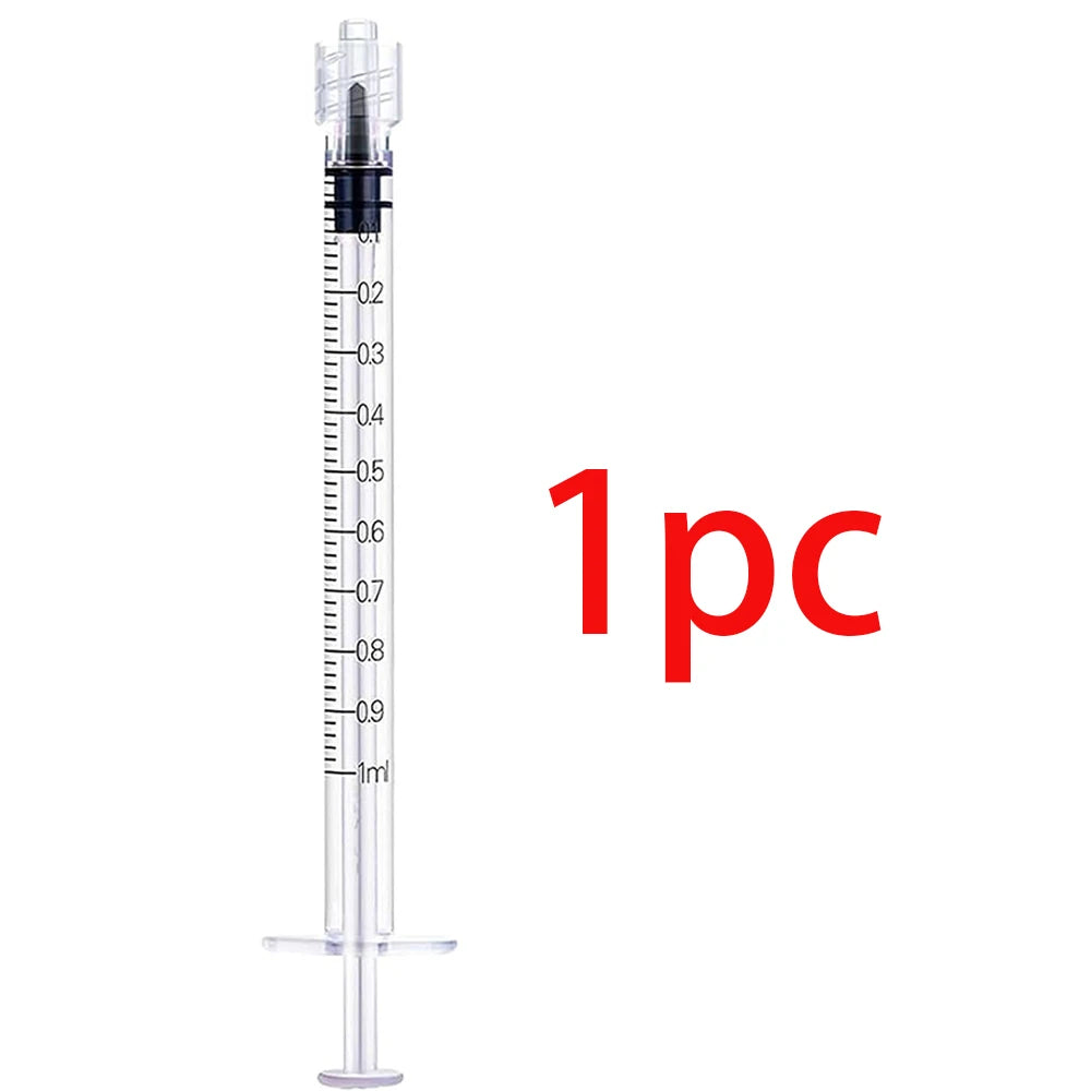 100Pcs/50Pcs/1Pc Laboratory Industrial 1ml Luer Lock Syringe, Suitable for Samplers, Glue Dispensers in Laboratories, DIY Industrial Use, Non-Sterile, Non-Medical - Curl and Collar