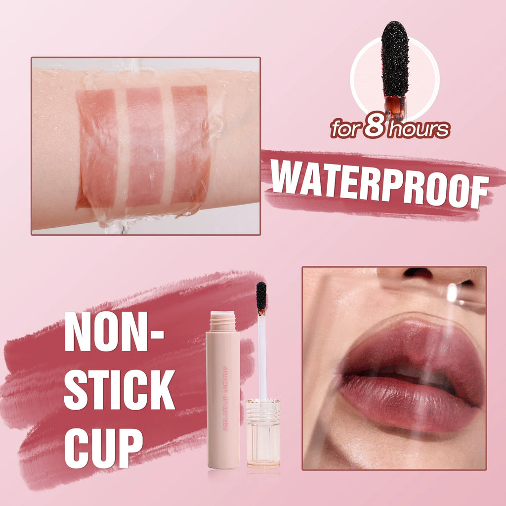 OLIBOLLA Peel Off Lip Liner Stain Waterproof Long Lasting Lip Tattoo Tint, Non Stick Cup Transferproof Lip Outline Liquid Makeup Cosmetics - Curl and Collar