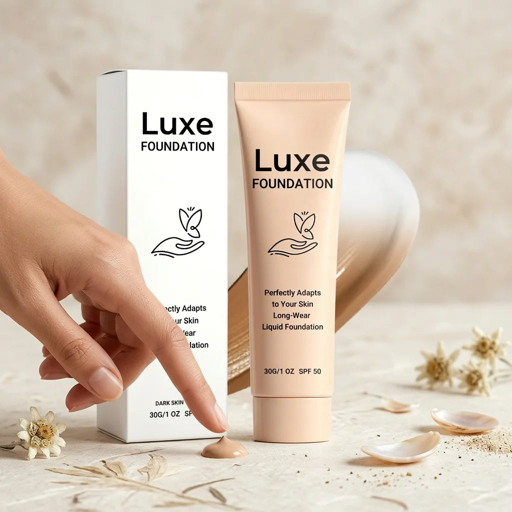 SPF 50 Color Changing Foundation Self Adjusting Adapt Skin Tone Conceal Face Fine Flaws Natural Invisible Skin Pores Makeup Base - Curl and Collar
