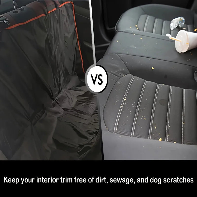 Dog Car Seat Cover for Back Seat,Oxford Cloth Durable Scratchproof Dog Hammock,Pet Seat Cover Protector for Cars,Trucks and SUV - Curl and Collar