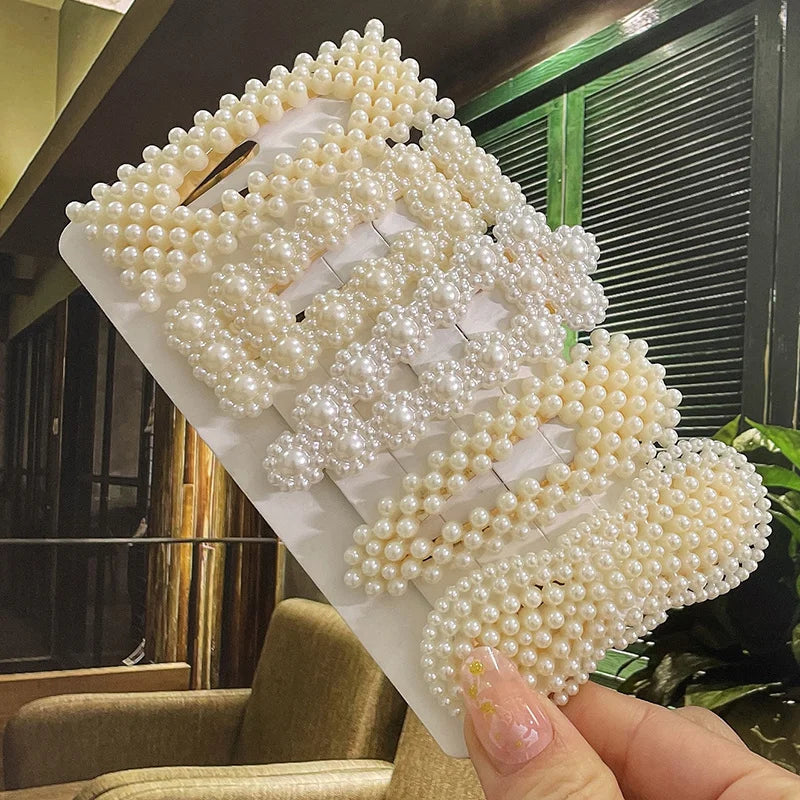 Simulated Pearl Hair Clips For Women Korean Women Hairpins Girl Geometric Hair Barrettes Fashion Hairgrip Hair Accessories
