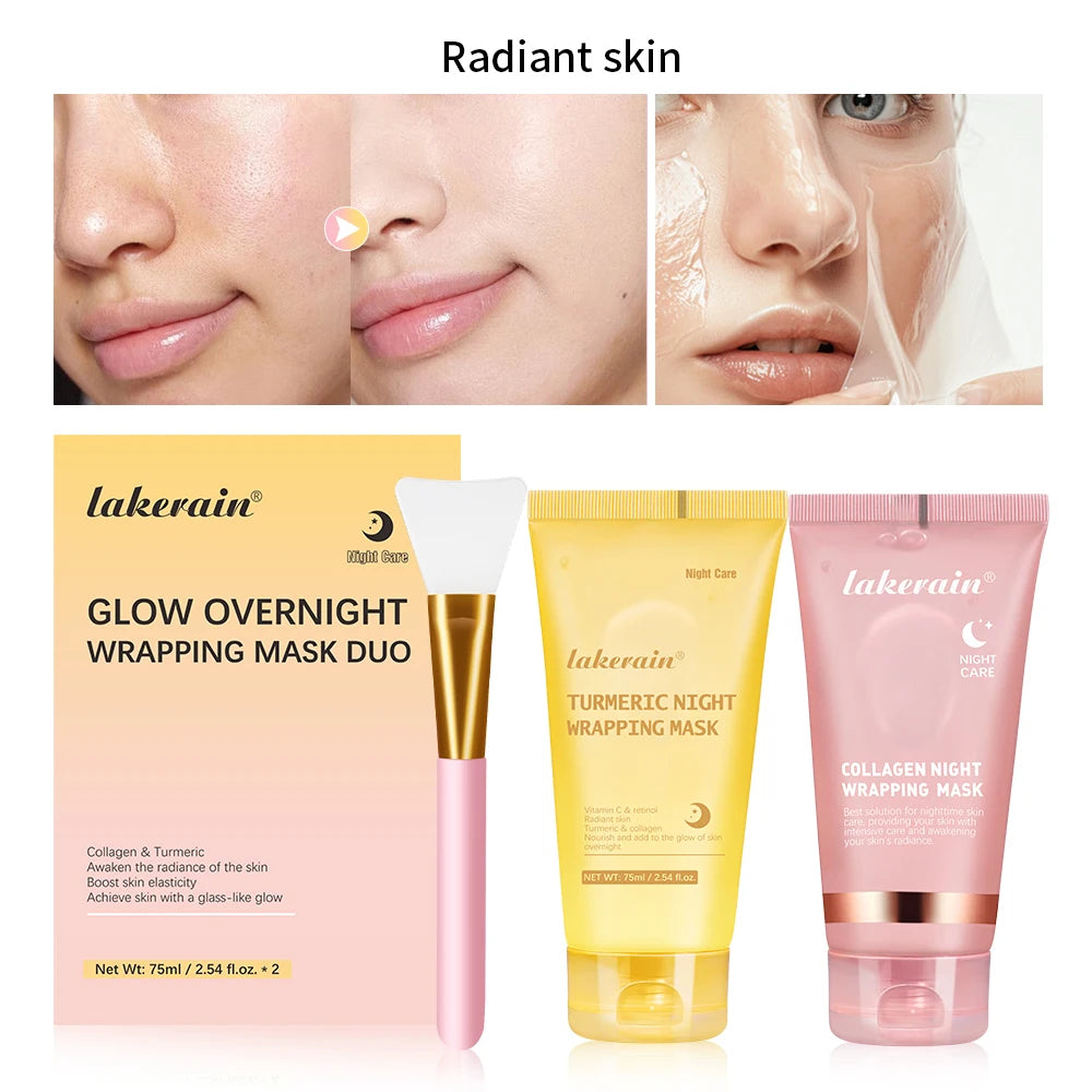 Korean Deep Collagen Mask Peel Off Mask Face Anti Wrinkle Lifting Skin Care Masks Bio Pack Night Wrapping Woman Overnight Skin - Curl and Collar