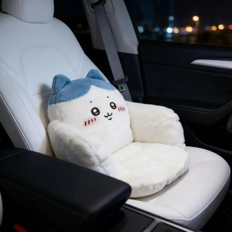 Cute Chiikawa Usagi Hachiware Seat Cushion Thickened Removable Washable Sofa Car Office Home Seat Pad Kawaii Cartoon Decor Gift - Curl and Collar
