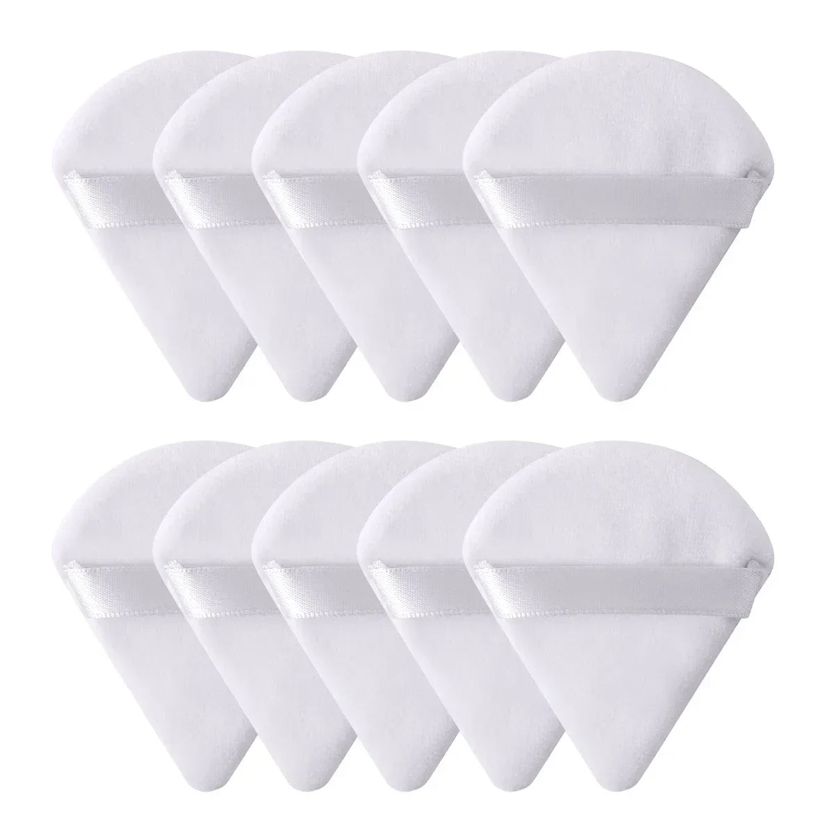 10/20Pcs Triangle Velvet Powder Puff Pizza Flours Mini Face Makeup Sponge Cosmetics Washable Lightweight Makeup Tool - Curl and Collar