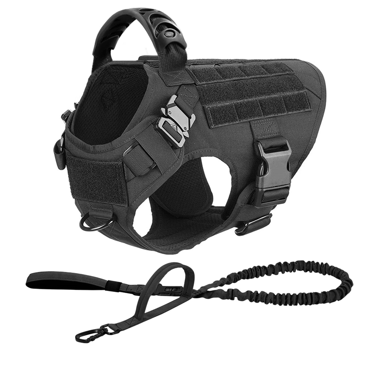 Large Dog Harness And Leash Set Pet German Shepherd Malinois Training Walking Vest Dog Harness And Collar For Medium Large Dogs - Curl and Collar