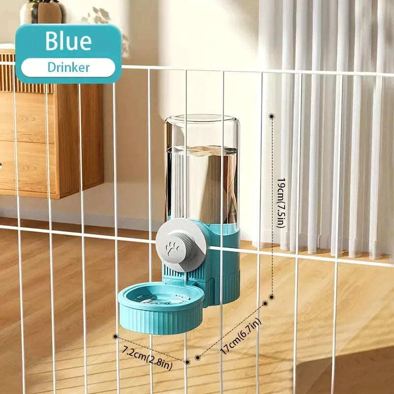Suit Pet Hanging Water Dispenser Cat Automatic Feeder Dog Hanging Cage Drinking Water and Eating Supplies Cat Bowl Dog Food Bowl - Curl and Collar