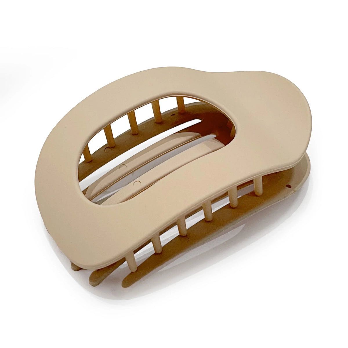 Fashion Oval Hair Claw Clip for Women New Design Leopard Matte Curved Flat Styling Barrettes Acrylic Lying Down Hair Accessories - Curl and Collar