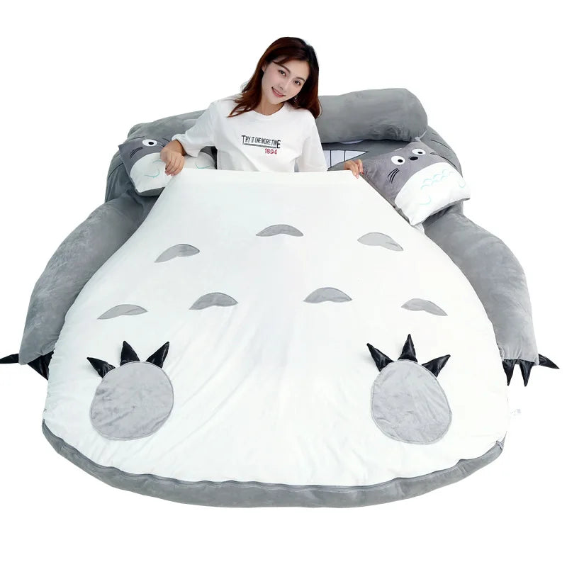 Cartoon Cute Lazy Sofa Bed Comfortable Use For Children Tatami Mattress Double Bunk Bed Divine Sleeping Mat Internet Famous Bed - Curl and Collar