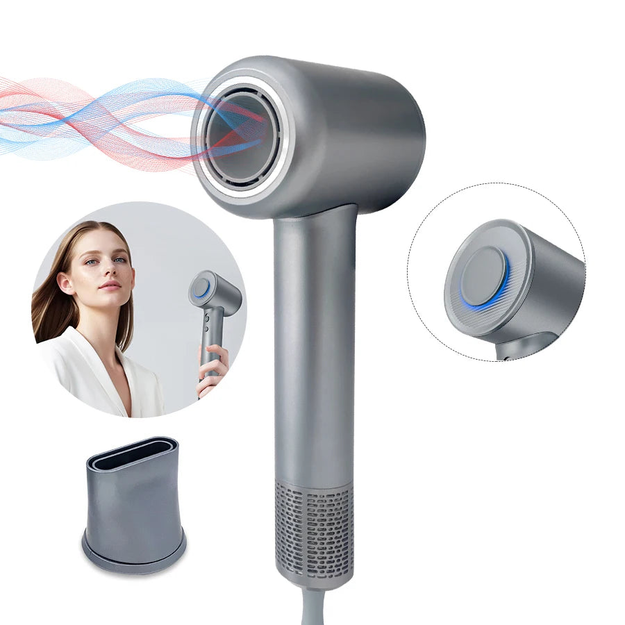 Professional Hair Dryer High-Speed 110V Personal Blower Hair Care Styling Negative Ion Tool Magnetic Nozzle Fast Hair Blow Dryer - Curl and Collar