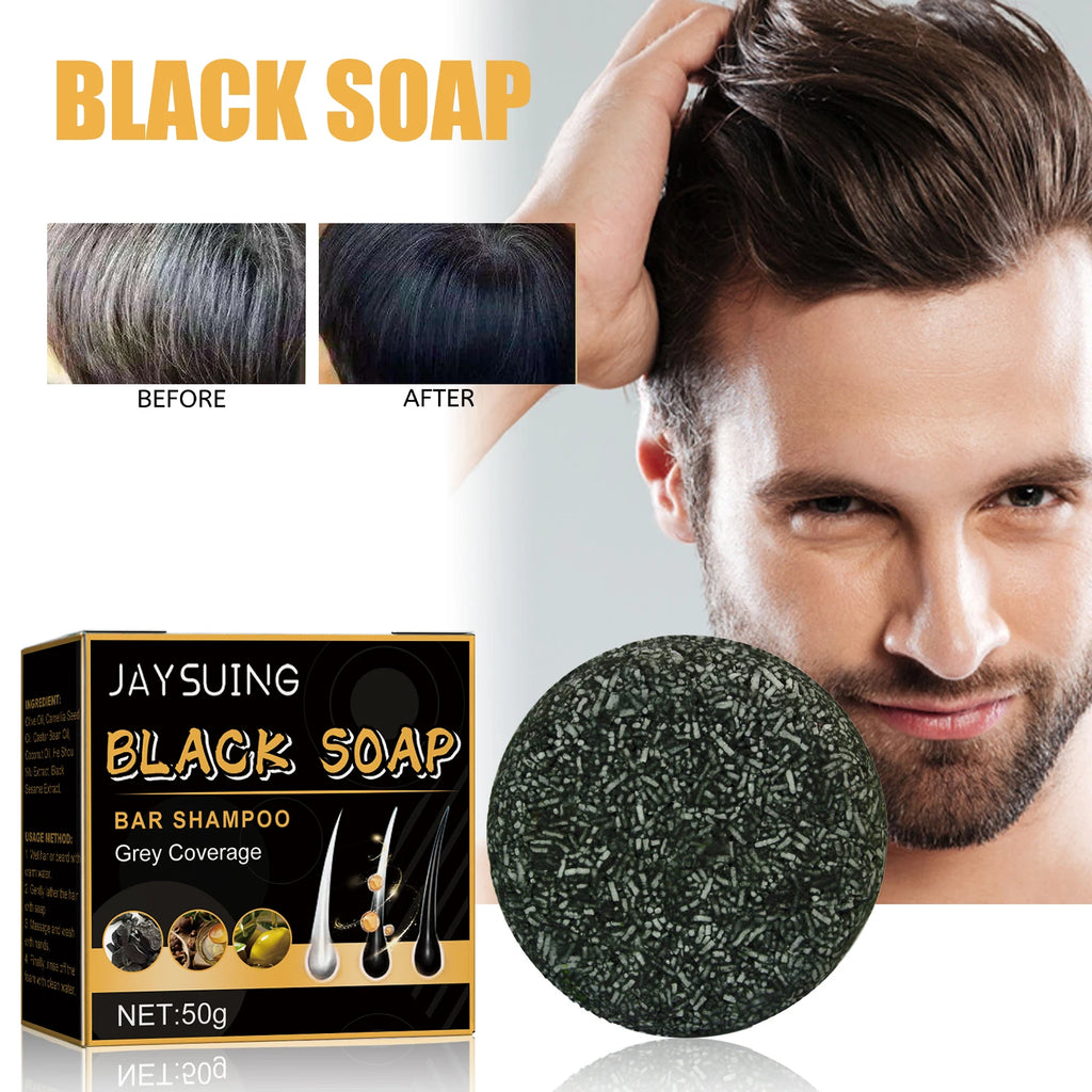 Jaysuing Hair Soap For Scalp Cleansing,Repair Damaged Hair Improve Hair Toughness and Promote Hair Growth Hair Shampoo Soap - Curl and Collar