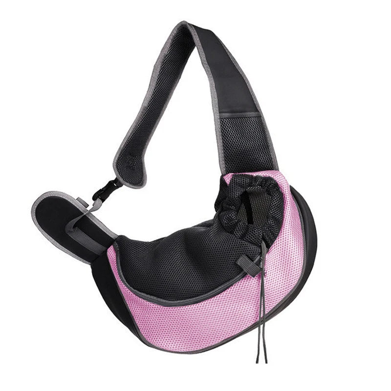 Pet Cat Dog Carrier Backpack Travel Tote Shoulder Bags Mesh Sling Carry Pack Pet Carrying Supplies Crossbody Shoulder Bag - Curl and Collar