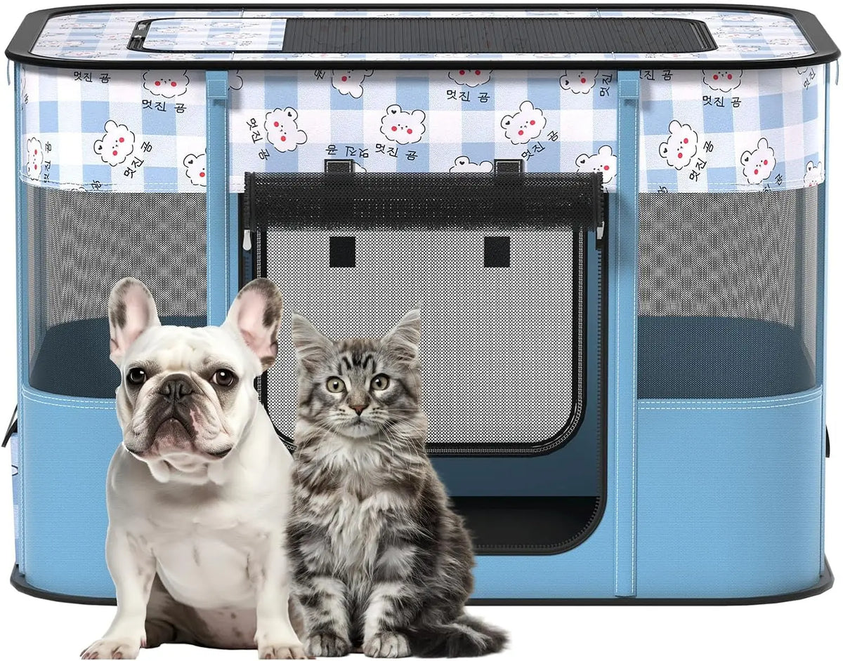 XRG Foldable Pet Cat Playpen,Indoor Cat cage Crates S(27.6"x21.7"x17.7")