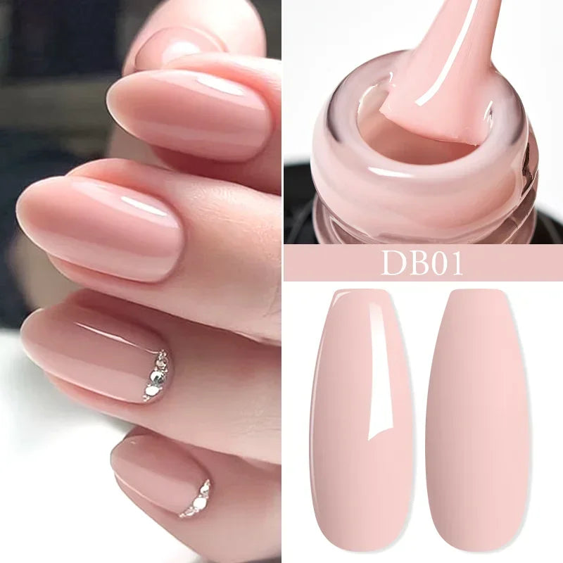 MTSSII 12pcs Gel Nail Polish Set Nude Pink Red Glitter Semi Permanent Soak Off UV Gel Varnish Manicure Kit Nail Supplies DIY - Curl and Collar