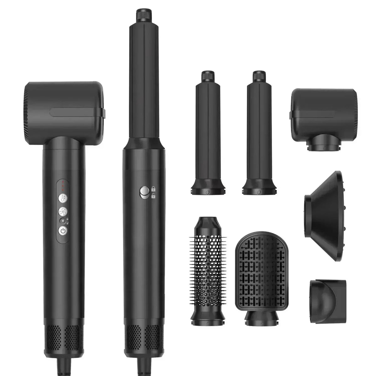 7 In 1 Hair Dryer Brush Brushless High Speed Hair Dryer with Diffuser Ionic Blow Dryer Hot Air Styling Comb Auto Hair Curler - Curl and Collar