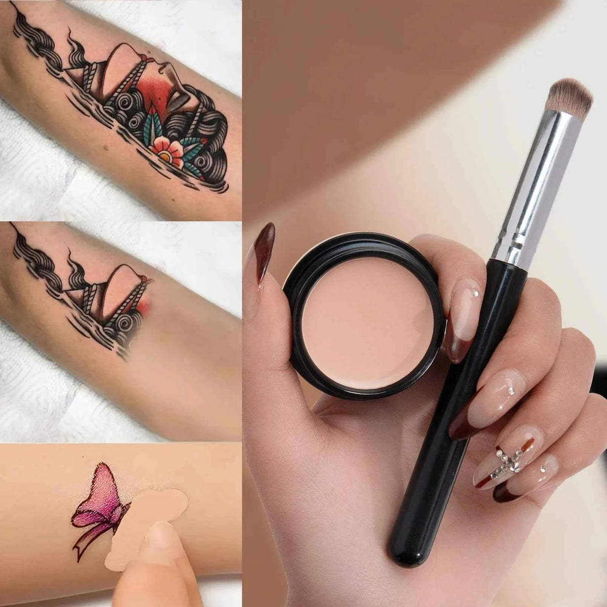 Concealer & Contour Cream, Full Coverage, Long Lasting, Brightening Eye Color Corrector for Perfect Makeup