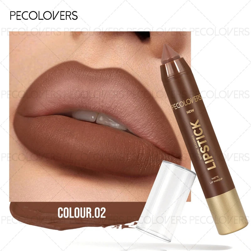 1PC Brown Matte Lip Liner Crayon, Smooth Application, Highly Pigmented, Long-lasting Wear, Lip Cosmetics - Curl and Collar