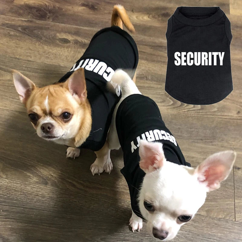 Security Clothing for Dogs Summer Pet Clothes Vest for Small Dogs Chihuahua Yorkshire Puppy Cats Low Price Pets T-shirt Costume - Curl and Collar