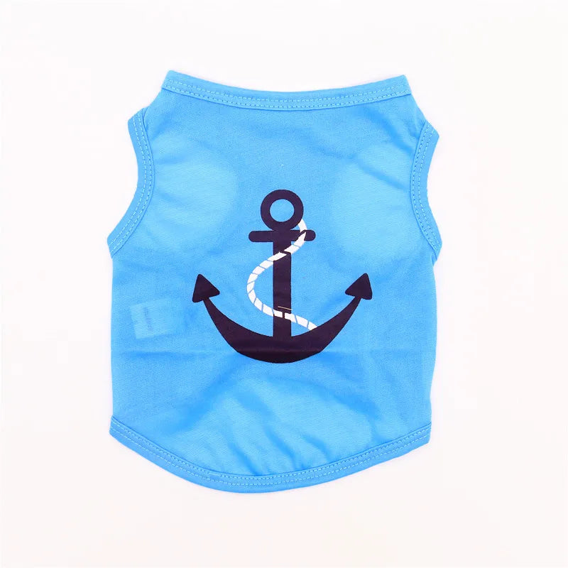 Security Clothing for Dogs Summer Pet Clothes Vest for Small Dogs Chihuahua Yorkshire Puppy Cats Low Price Pets T-shirt Costume - Curl and Collar