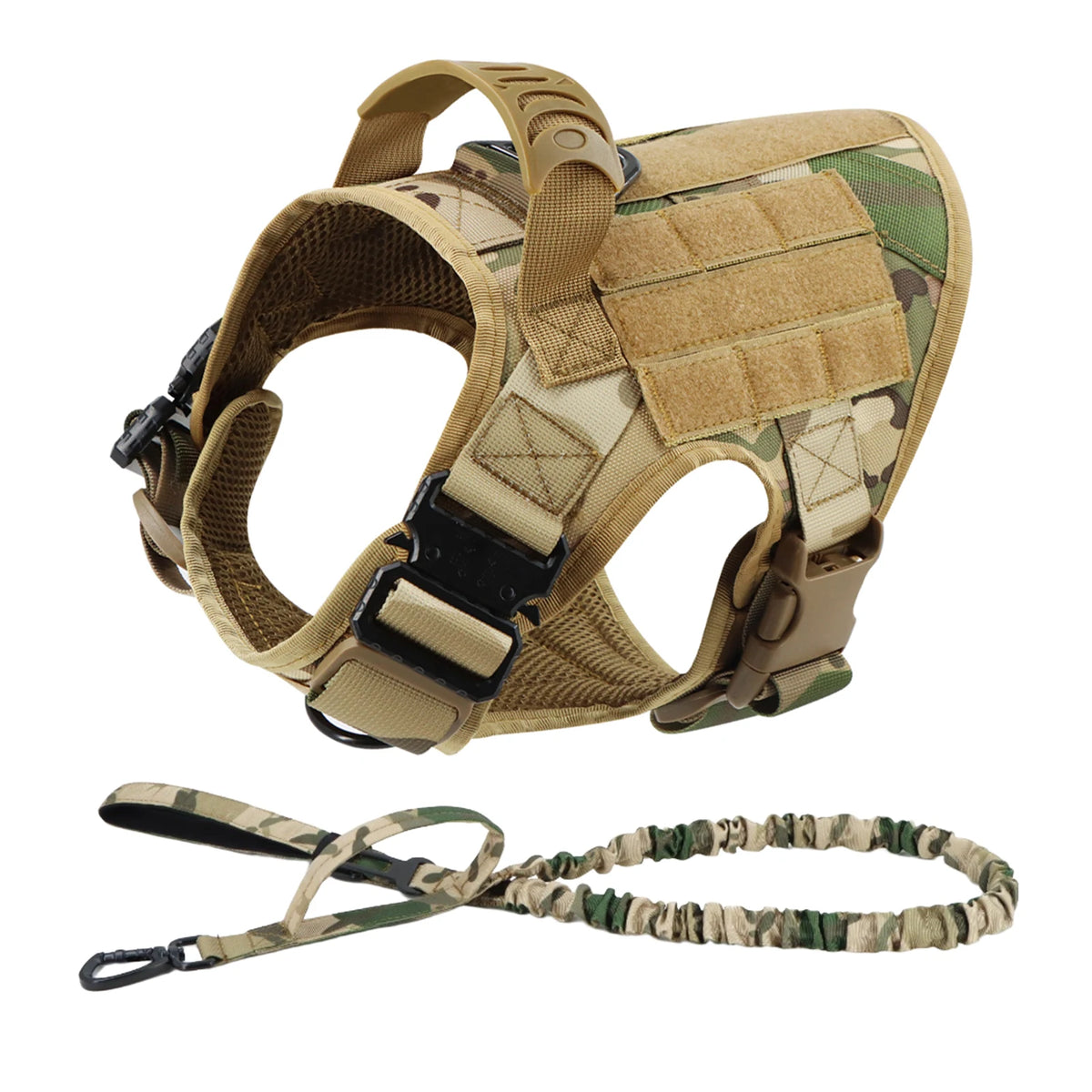 Large Dog Harness And Leash Set Pet German Shepherd Malinois Training Walking Vest Dog Harness And Collar For Medium Large Dogs - Curl and Collar