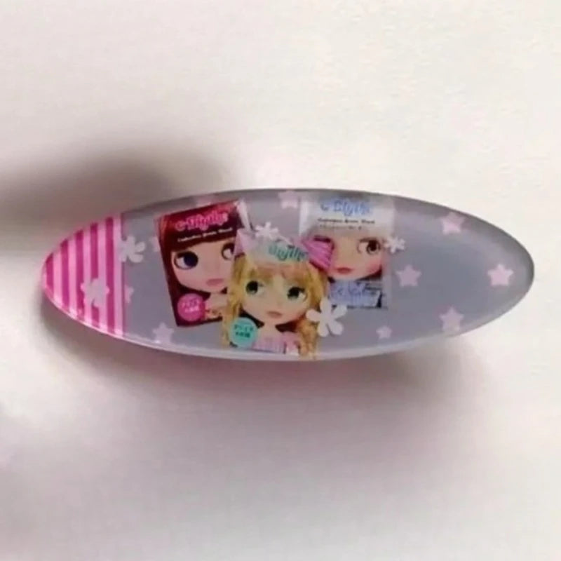 Y2K Rabbit Animal Hair Clip Set Cute Retro Style Oval Barrettes Bunny Music Doll & Piano Print Hairclips Jewelry - Curl and Collar