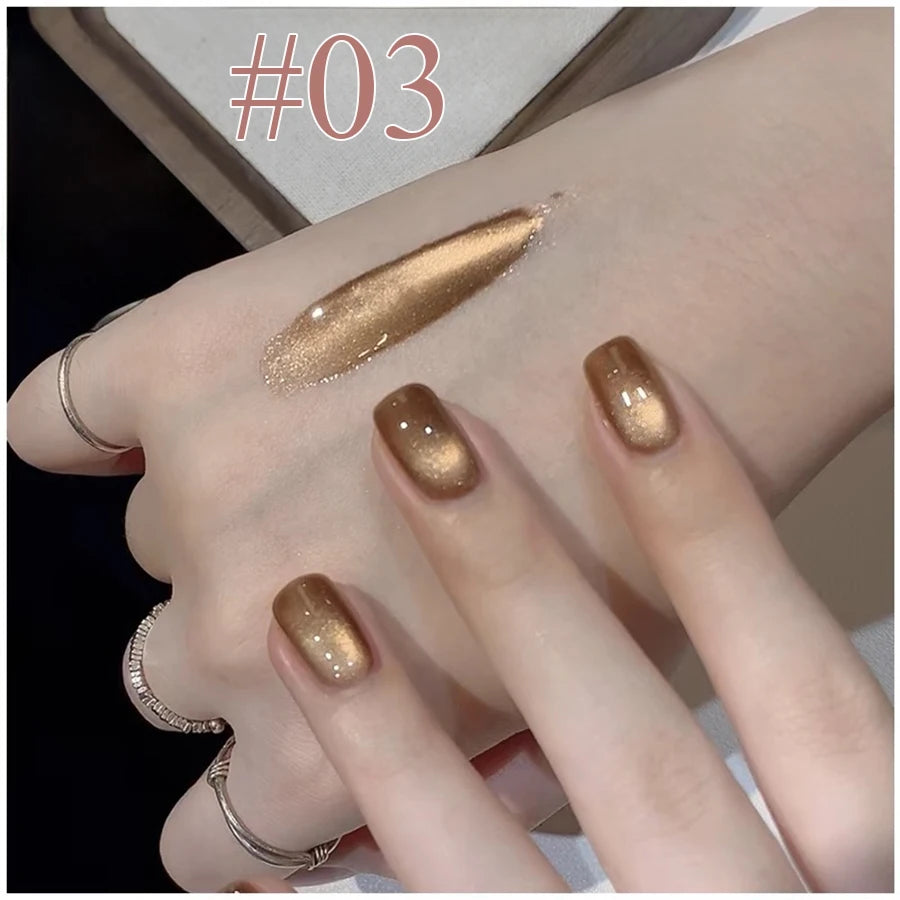 1-12pcs SHAKA Autumn Tanhua Cat Eye Pink Transparent Color Gel Nail Polish 2026 New Simple And Generous Halloween Nail Gel - Curl and Collar