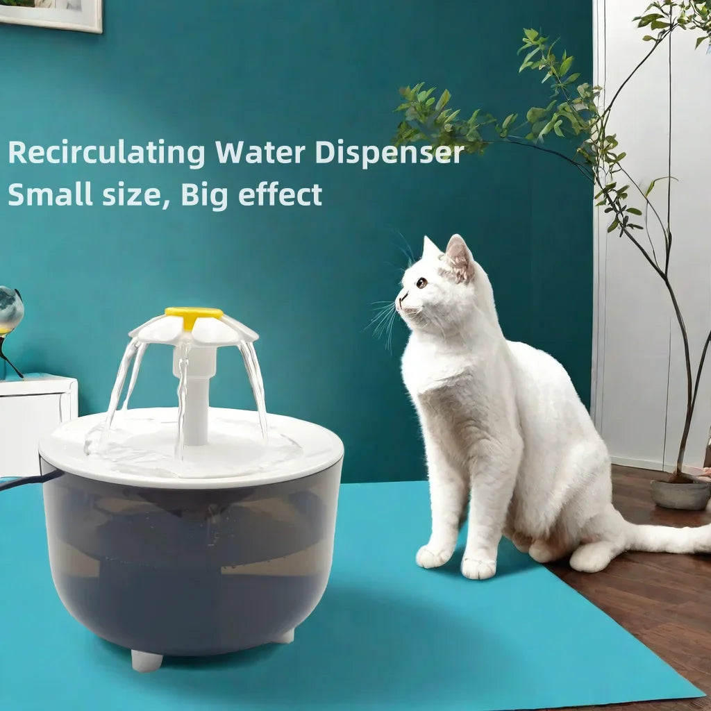 USB Electric Mute 1.2L Pet Water Fountain Automatic Cat Drink Bowl Filter Pet Drinking Dispenser Drinker For Cats Water Filter - Curl and Collar