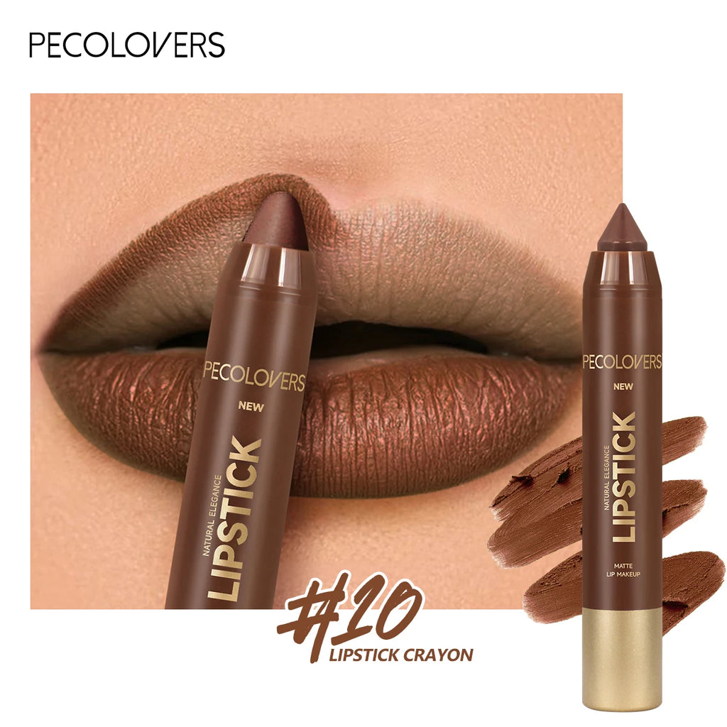 1PC Brown Matte Lip Liner Crayon, Smooth Application, Highly Pigmented, Long-lasting Wear, Lip Cosmetics - Curl and Collar