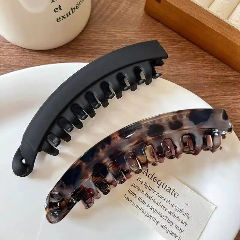 Tortoiseshell Banana Hair Clip Fish Shaped Hairpin For Women Hair Accessories Hairgrips Twist Clamp Ponytail Barrettes Headwear - Curl and Collar
