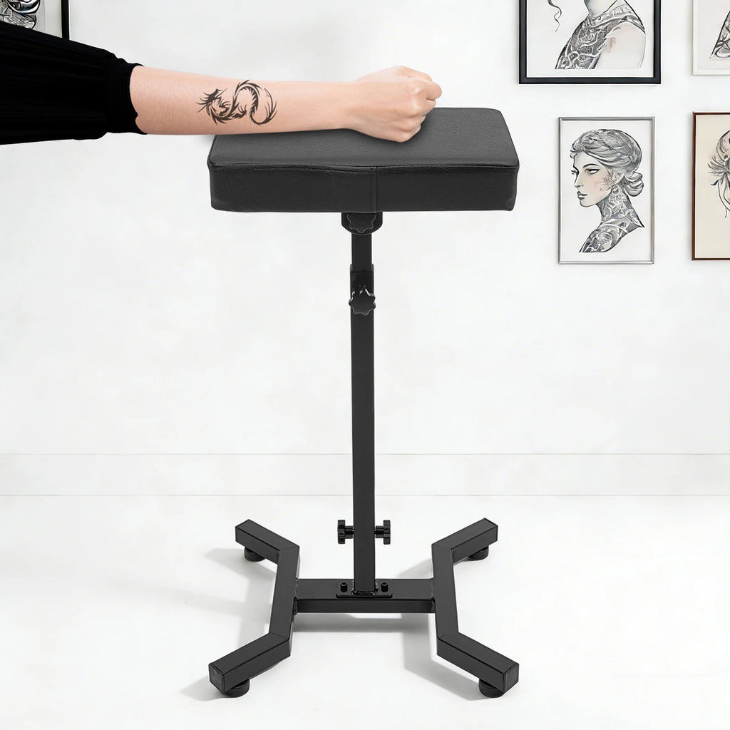 Height Adjustable Tattoo Armrest Holder, 5.12in High Tattoo Elbow Rest, Free Standing Arm Stand for Beauty Salons, Health Care Centers - Curl and Collar