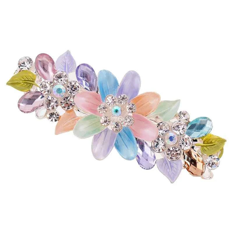 EASYA Fashion Exquisite Crystal Flower Hairpin Enamel Barrettes Girls Hair Accessories Headwear Jewelry For Women Girls
