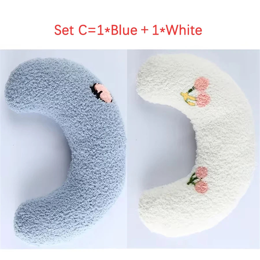 Cute Dogs Cats Little Pillows U-Shaped Neck Protector Pets Deep Sleep Pillow for Puppy Kitten Soft Fluffy Calming Toys Washable - Curl and Collar
