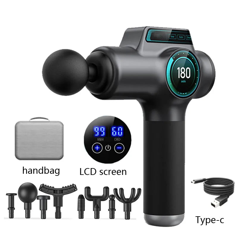99 Speed Professional Muscle Massage Gun Massager Massager for Neck and Back Massage Instrument Dropshipping Fitness Equipment - Curl and Collar