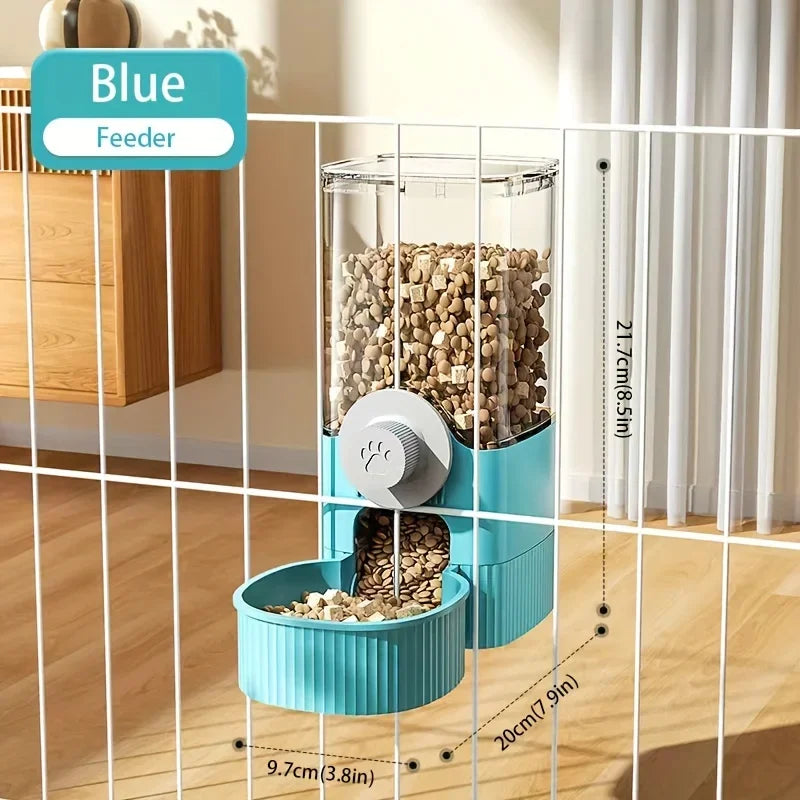 Suit Pet Hanging Water Dispenser Cat Automatic Feeder Dog Hanging Cage Drinking Water and Eating Supplies Cat Bowl Dog Food Bowl - Curl and Collar