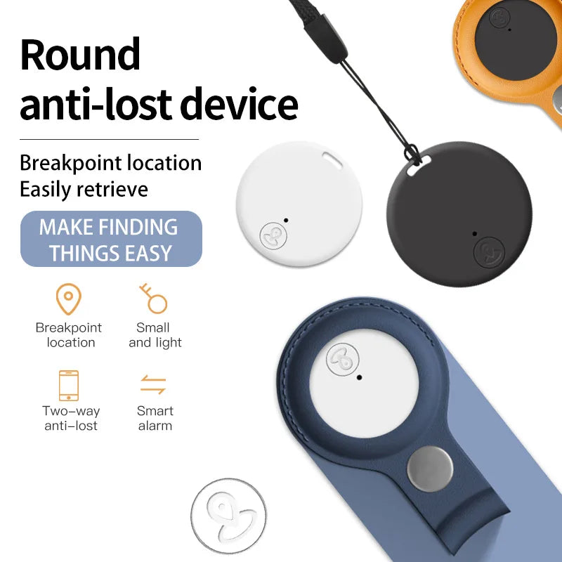 Mini Dog GPS Bluetooth 5.0 Tracker Anti-Lost Device Round Anti-Lost Device Pet Kids Bag Wallet Tracking Smart Finder Locator - Curl and Collar