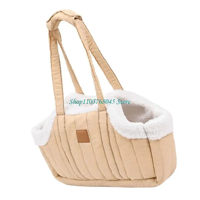Pet Handbag Cats Carriers Bag Soft Big Capacity with Safety Strap Breathable Pet Carriers Sightseeing Bag - Curl and Collar