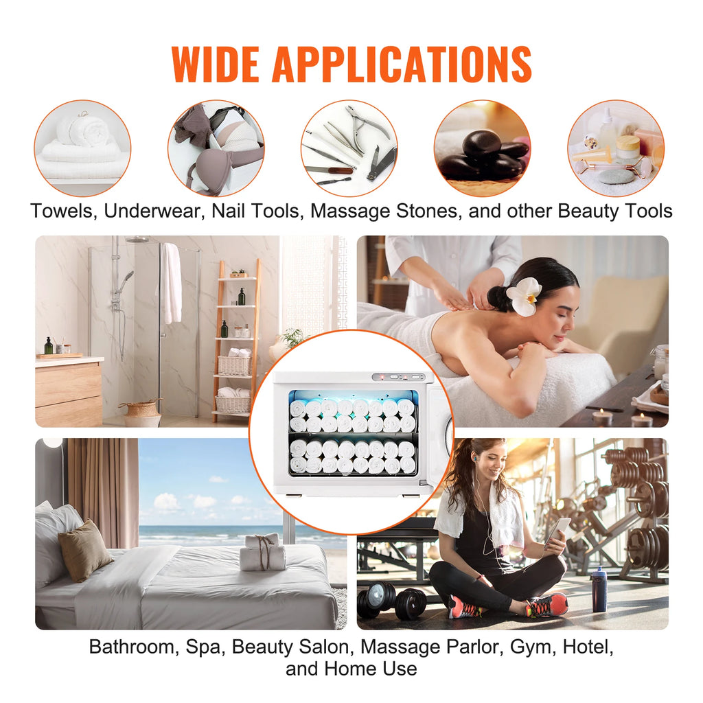 SucceBuy Hot Towel Warmer 8/23L Large Capacity with See Through Window 2-in-1 Quick All-round Heating for Facials SPA Massage Salon - Curl and Collar