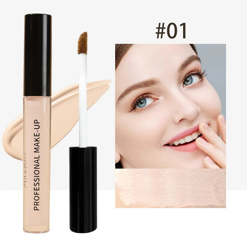 Liquid Concealer Matte High Coverage Waterproof Oil Control Moisturizing Long Lasting Concealer Professional Face Makeup - Curl and Collar